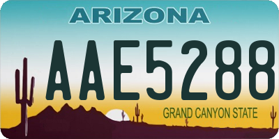 AZ license plate AAE5288