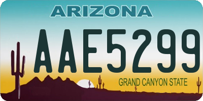 AZ license plate AAE5299