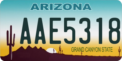 AZ license plate AAE5318
