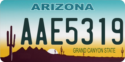 AZ license plate AAE5319