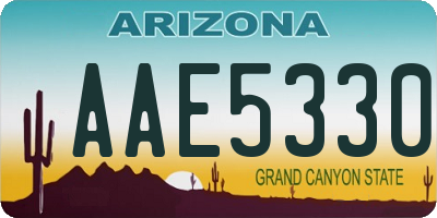 AZ license plate AAE5330