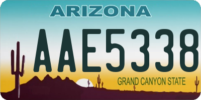 AZ license plate AAE5338