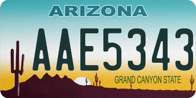 AZ license plate AAE5343