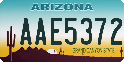 AZ license plate AAE5372