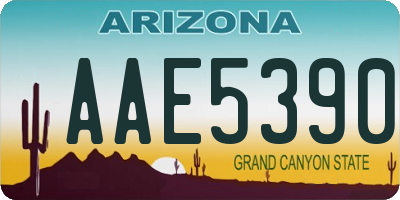 AZ license plate AAE5390