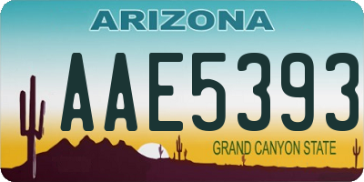 AZ license plate AAE5393