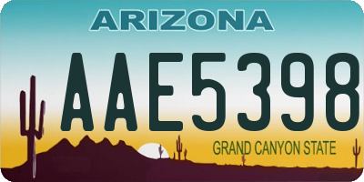 AZ license plate AAE5398