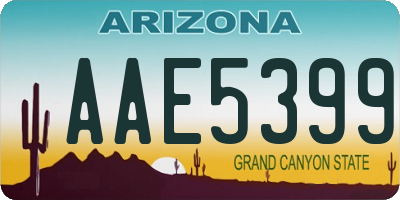AZ license plate AAE5399