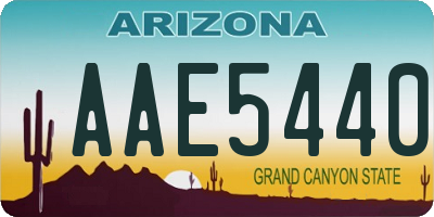 AZ license plate AAE5440