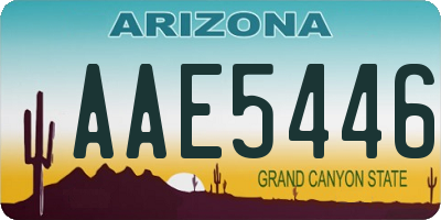 AZ license plate AAE5446