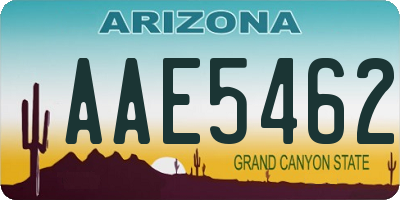 AZ license plate AAE5462