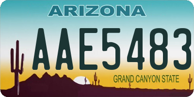 AZ license plate AAE5483