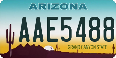 AZ license plate AAE5488