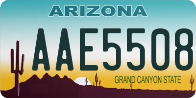 AZ license plate AAE5508