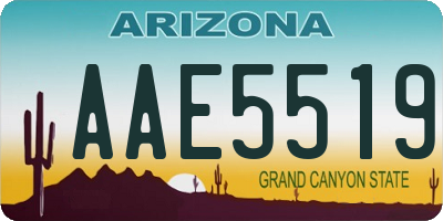 AZ license plate AAE5519