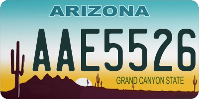 AZ license plate AAE5526