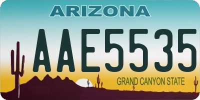 AZ license plate AAE5535