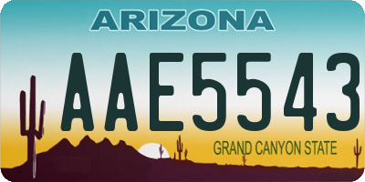 AZ license plate AAE5543