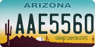 AZ license plate AAE5560