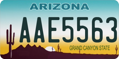AZ license plate AAE5563