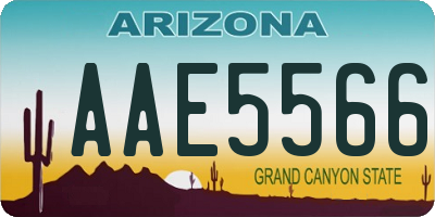 AZ license plate AAE5566