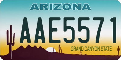 AZ license plate AAE5571