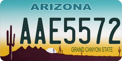 AZ license plate AAE5572