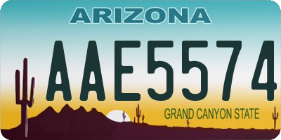 AZ license plate AAE5574