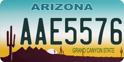 AZ license plate AAE5576