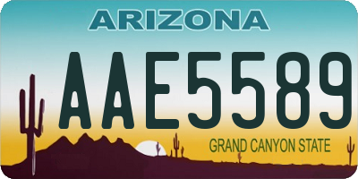 AZ license plate AAE5589