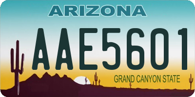 AZ license plate AAE5601