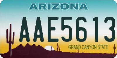 AZ license plate AAE5613