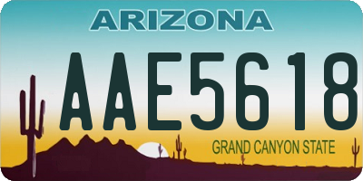 AZ license plate AAE5618