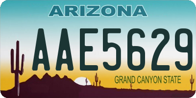 AZ license plate AAE5629