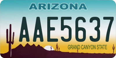 AZ license plate AAE5637