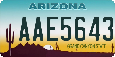 AZ license plate AAE5643