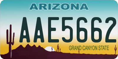 AZ license plate AAE5662
