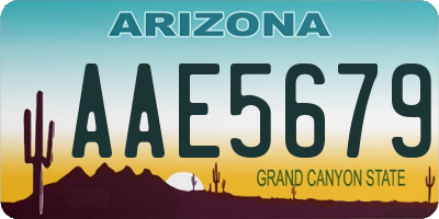 AZ license plate AAE5679