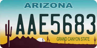 AZ license plate AAE5683