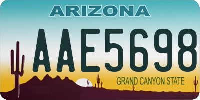 AZ license plate AAE5698
