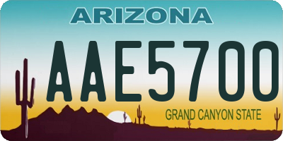 AZ license plate AAE5700