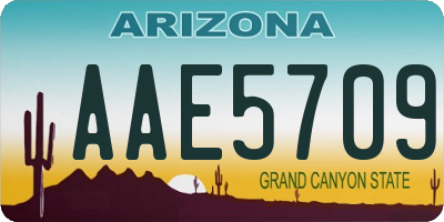 AZ license plate AAE5709