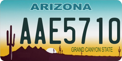 AZ license plate AAE5710