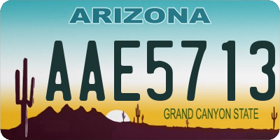 AZ license plate AAE5713