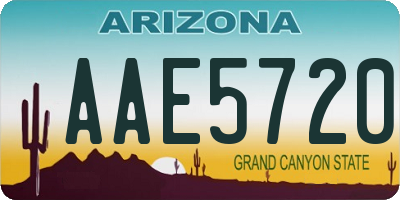 AZ license plate AAE5720