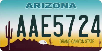 AZ license plate AAE5724