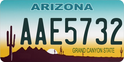 AZ license plate AAE5732