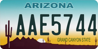 AZ license plate AAE5744