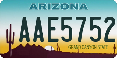 AZ license plate AAE5752