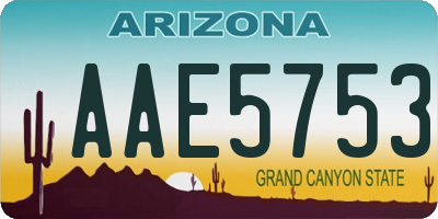 AZ license plate AAE5753